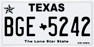 TX license plate BGE5242