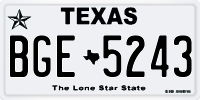 TX license plate BGE5243