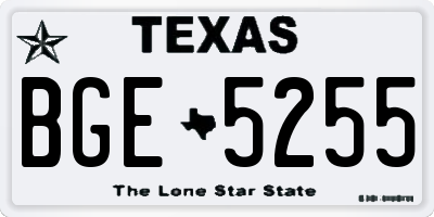 TX license plate BGE5255