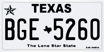 TX license plate BGE5260