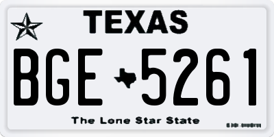 TX license plate BGE5261