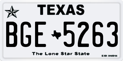 TX license plate BGE5263