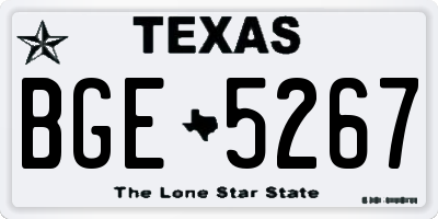 TX license plate BGE5267