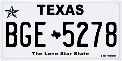 TX license plate BGE5278