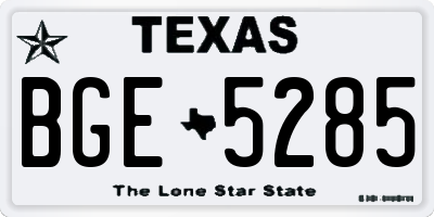 TX license plate BGE5285