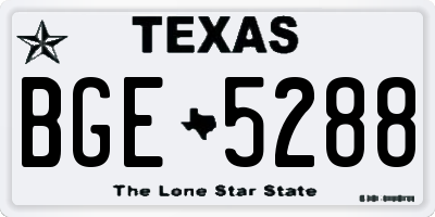 TX license plate BGE5288