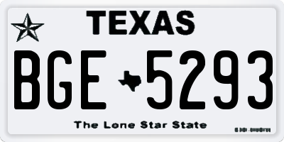 TX license plate BGE5293