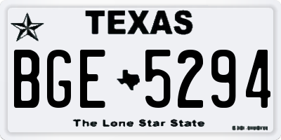TX license plate BGE5294