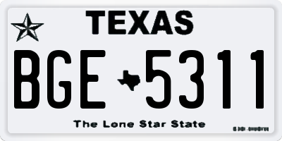 TX license plate BGE5311