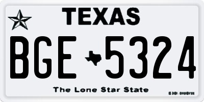 TX license plate BGE5324