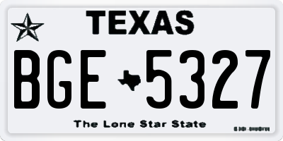 TX license plate BGE5327