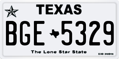 TX license plate BGE5329