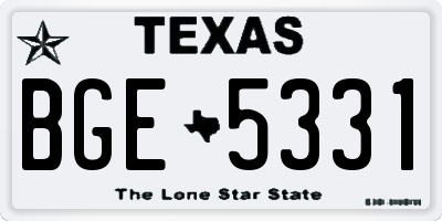 TX license plate BGE5331