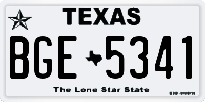 TX license plate BGE5341