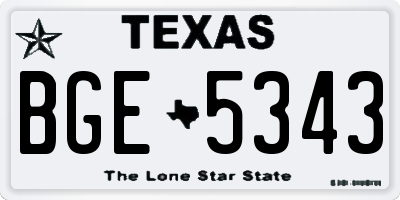 TX license plate BGE5343