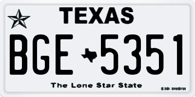 TX license plate BGE5351