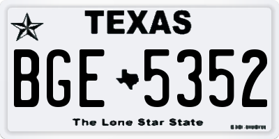TX license plate BGE5352