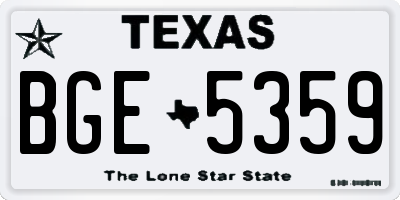 TX license plate BGE5359