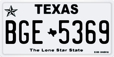 TX license plate BGE5369