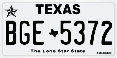 TX license plate BGE5372