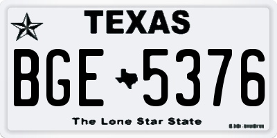TX license plate BGE5376