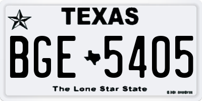 TX license plate BGE5405