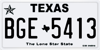 TX license plate BGE5413