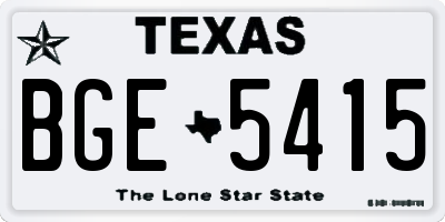TX license plate BGE5415
