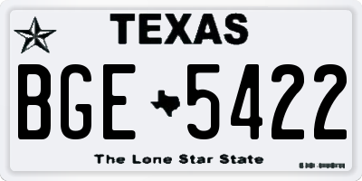 TX license plate BGE5422