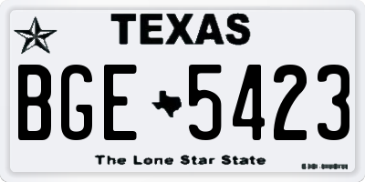 TX license plate BGE5423