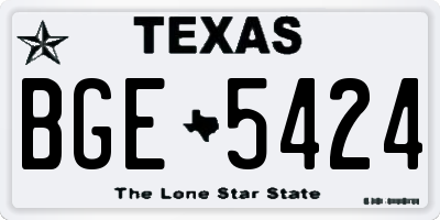 TX license plate BGE5424