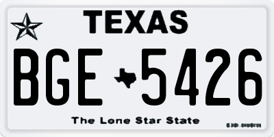 TX license plate BGE5426