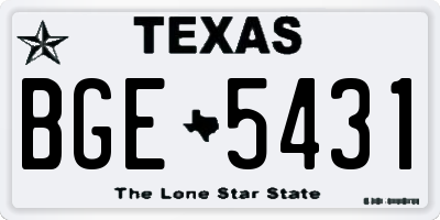 TX license plate BGE5431