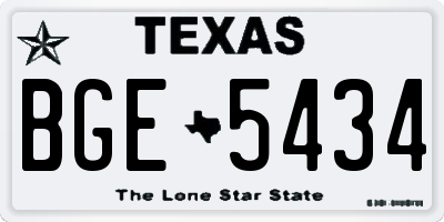 TX license plate BGE5434