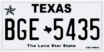 TX license plate BGE5435