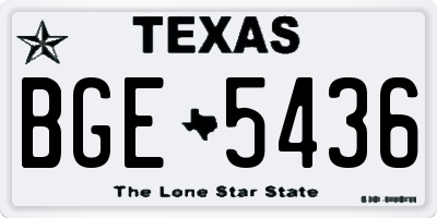 TX license plate BGE5436
