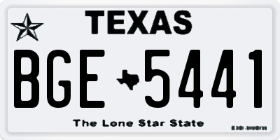 TX license plate BGE5441