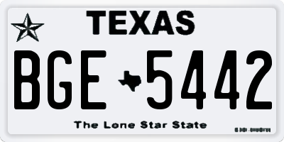 TX license plate BGE5442