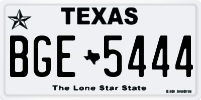 TX license plate BGE5444