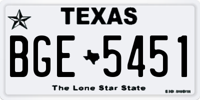 TX license plate BGE5451