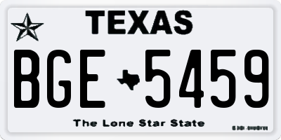 TX license plate BGE5459