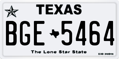 TX license plate BGE5464