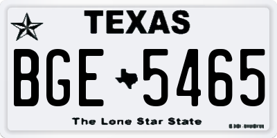 TX license plate BGE5465