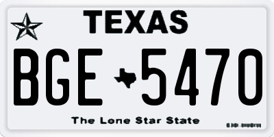 TX license plate BGE5470