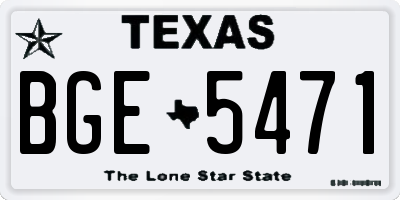TX license plate BGE5471