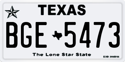 TX license plate BGE5473