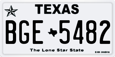 TX license plate BGE5482
