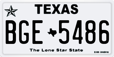 TX license plate BGE5486