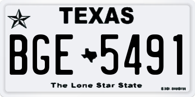 TX license plate BGE5491
