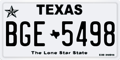 TX license plate BGE5498